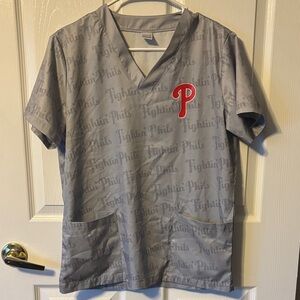 Phillies Scrub Top
